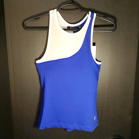 NWT Satva Sari Cami, Royal Blue & White Mesh with Build in Bra - Size Small - Picture 2 of 13
